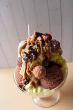 Schoko Kirsch Eisbecher Kerze