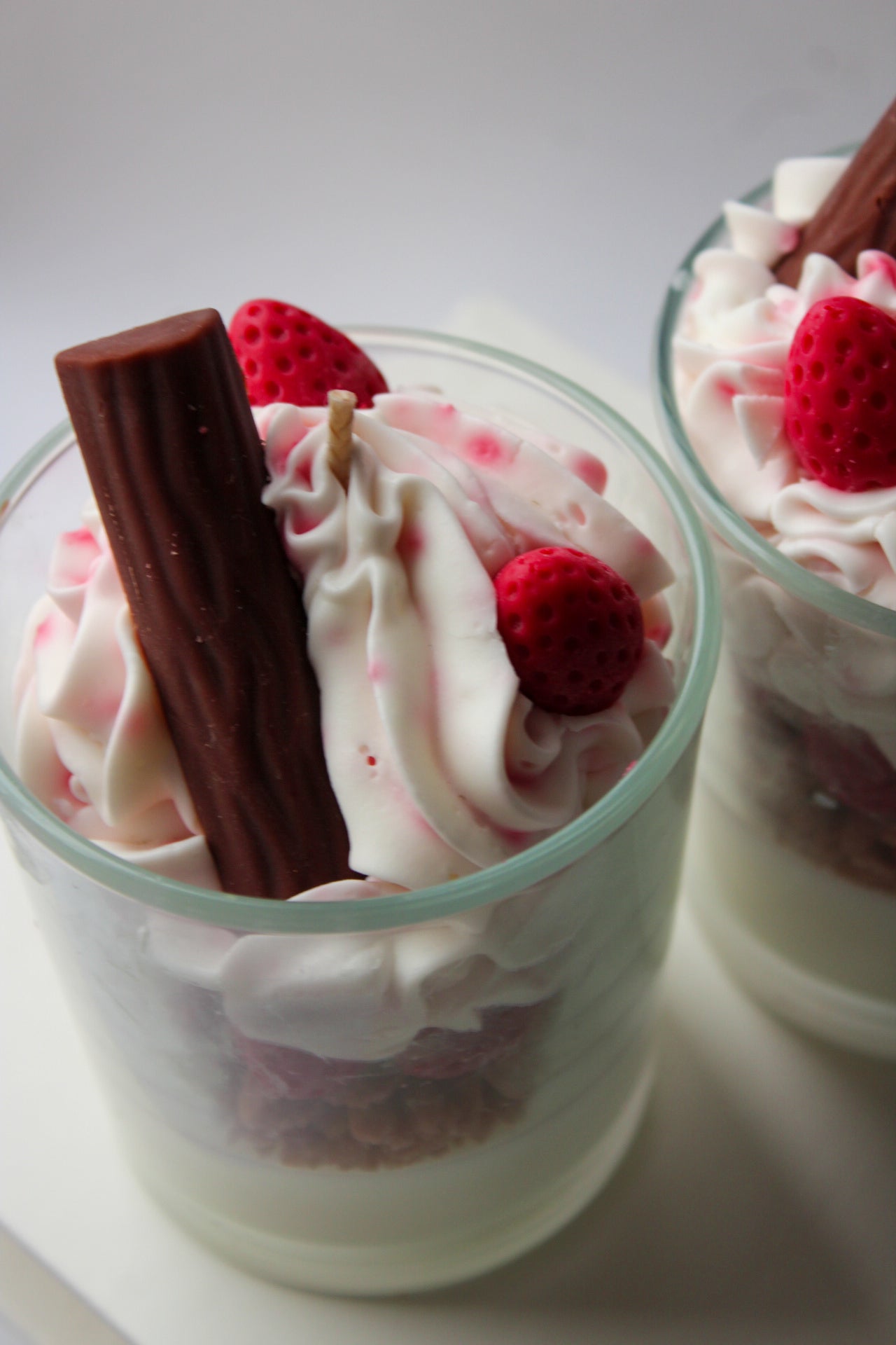 Erdbeere Schoko Dessert Kerze