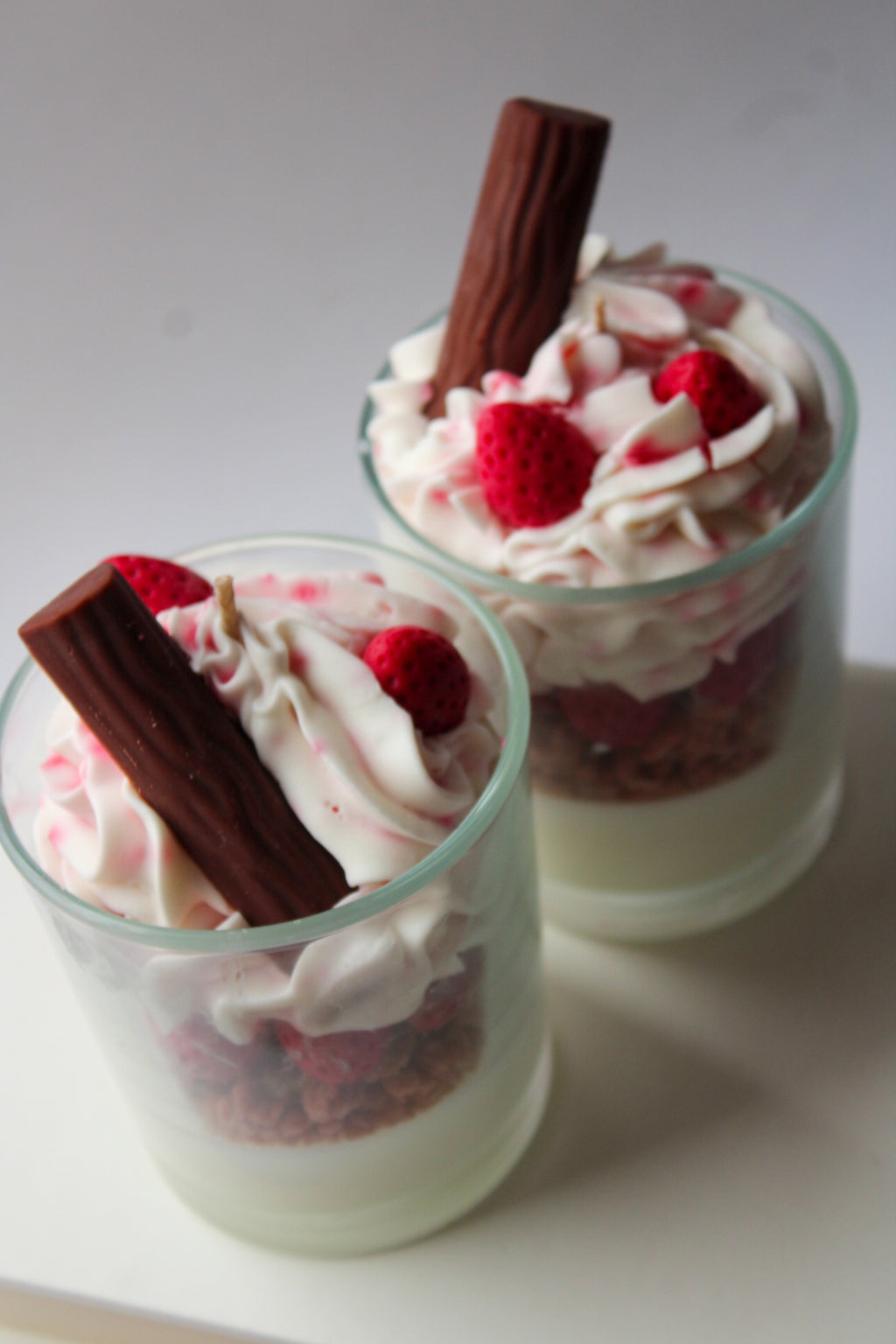 Erdbeere Schoko Dessert Kerze